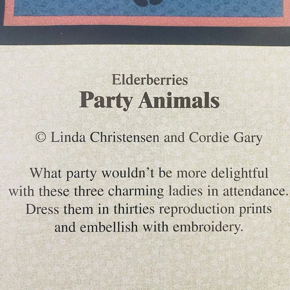 Vintage Quilt Pattern Lot Coffee Girls Elderberries Party Animals Applique